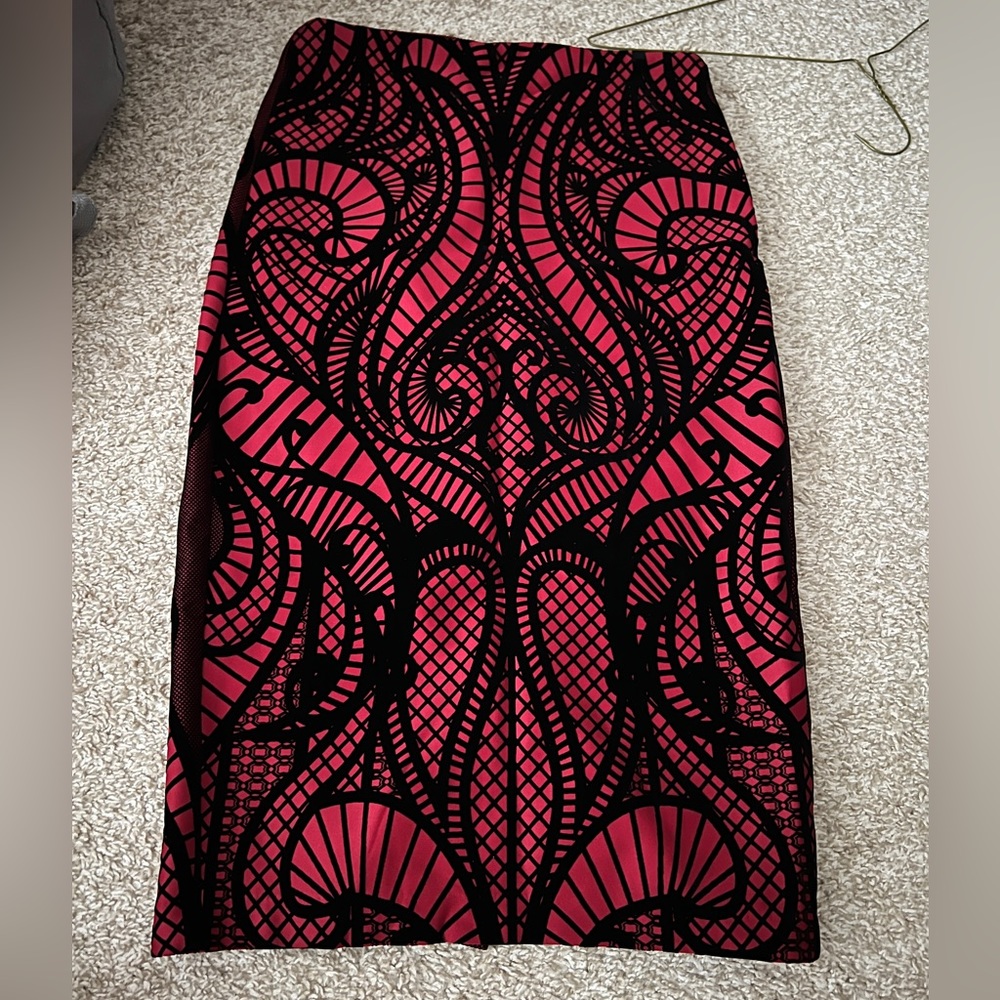 Women’s Red Midi Skirt